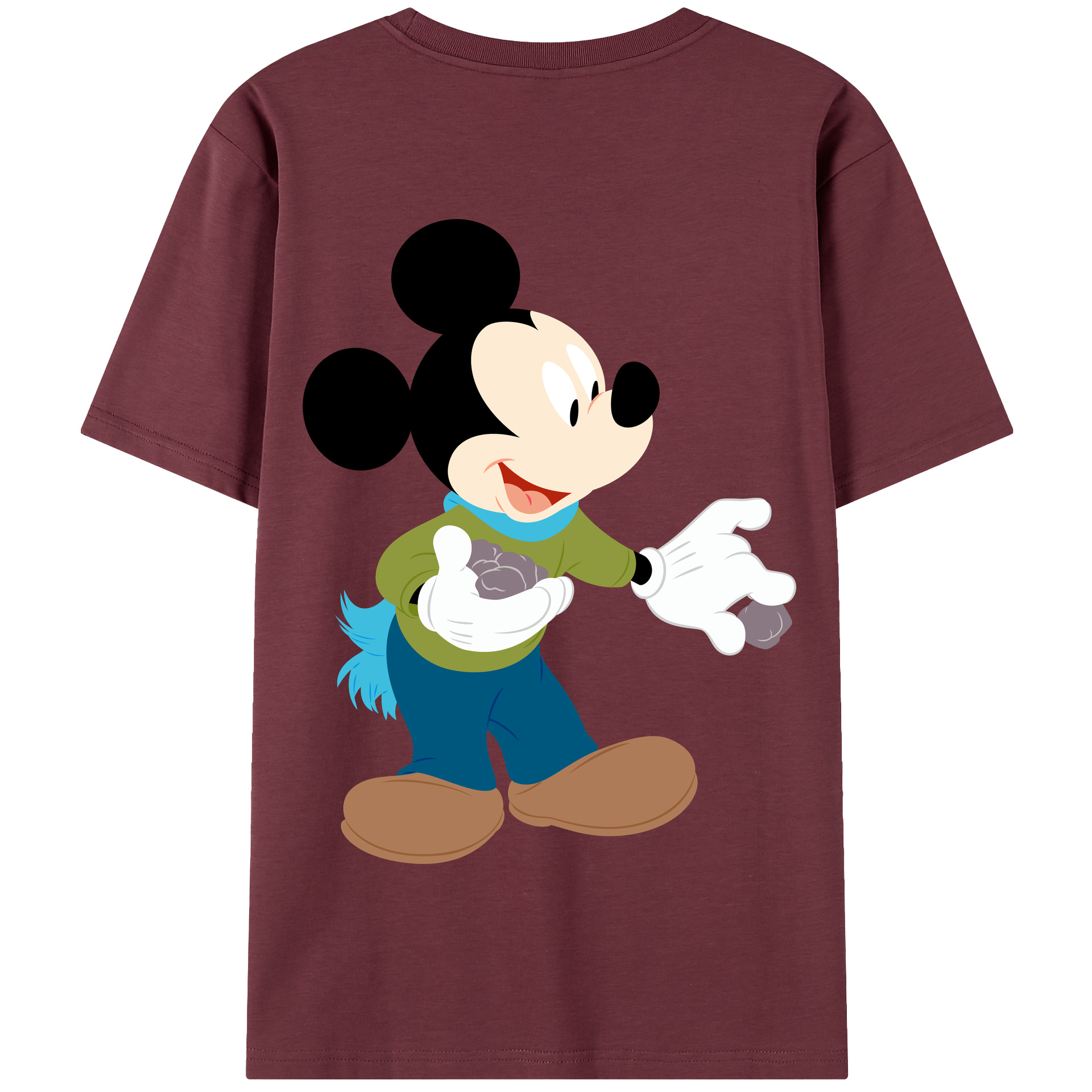 （画像用） ミッキーマウス Mickey Mouse 綿100％半袖Tシャツ（背面プリント）